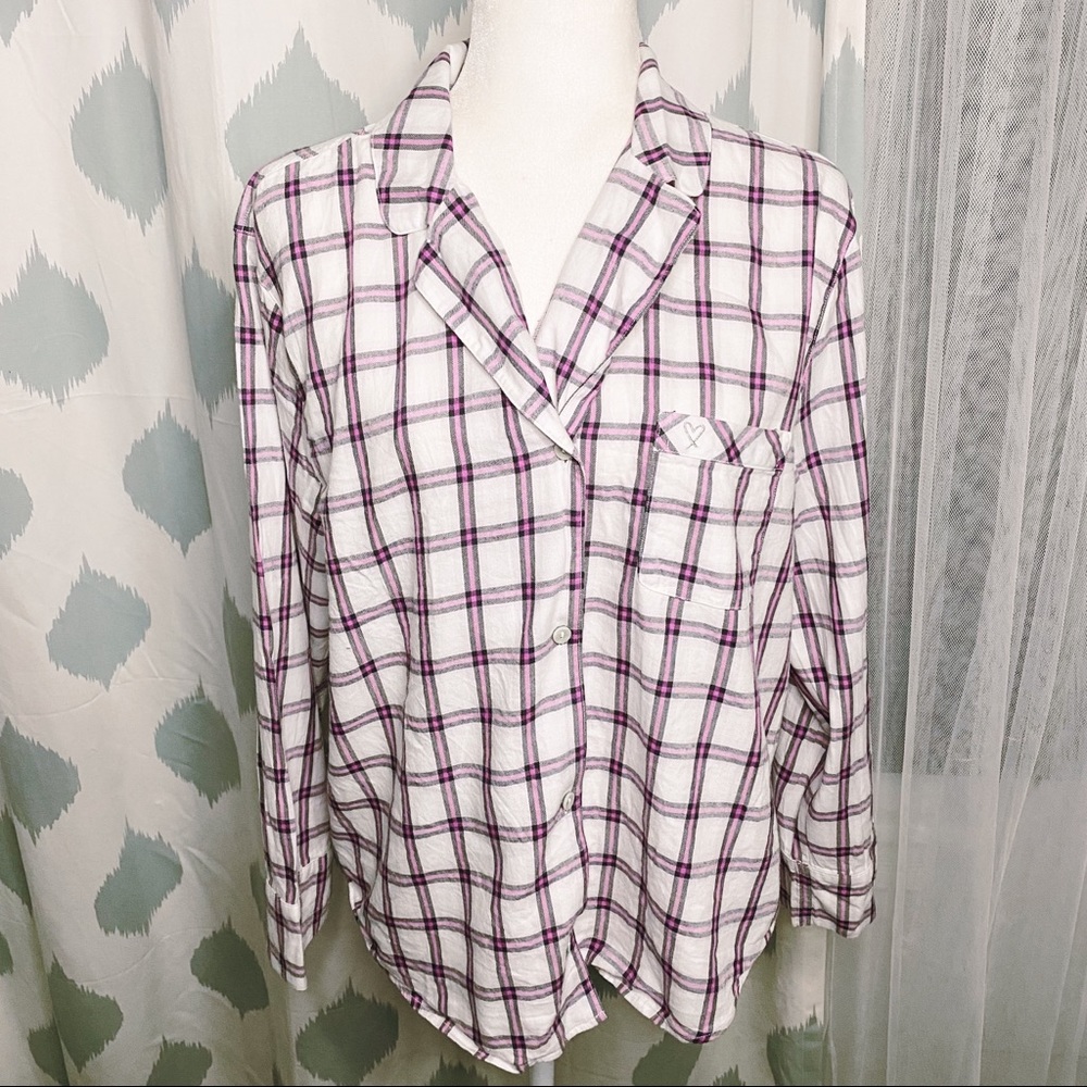 VICTORIAS SECRET Plaid Flannel Pijama Shirt - L